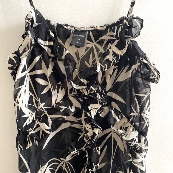 Express Black & Cream Bathing Suit Coverup - Picture 8 of 9